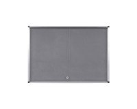 Vitrine d'affichage intérieur fond tissu gris cadre aluminium Exhibit Bi-Office - 12 feuilles