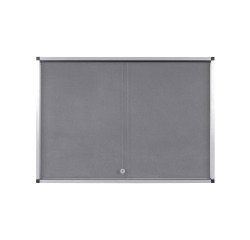 Indoor display case with gray fabric background and aluminum frame Exhibit Bi-Office - 12 sheets