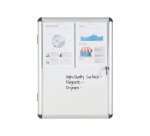 Vitrine intérieure acier laqué porte battante cadre aluminium Bi-Office Enclore - 4 feuilles
