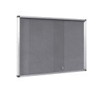 Vitrine d'affichage intérieur fond tissu gris cadre aluminium Exhibit Bi-Office - 18 feuilles