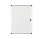 Vitrine intérieure acier laqué porte battante cadre aluminium Bi-Office Enclore - 4 feuilles