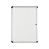 Vitrine intérieure acier laqué porte battante cadre aluminium Bi-Office Enclore - 4 feuilles