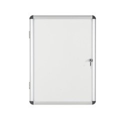 Vitrine intérieure acier laqué porte battante cadre aluminium Bi-Office Enclore - 4 feuilles