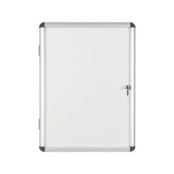 Vitrine intérieure acier laqué porte battante cadre aluminium Bi-Office Enclore - 4 feuilles