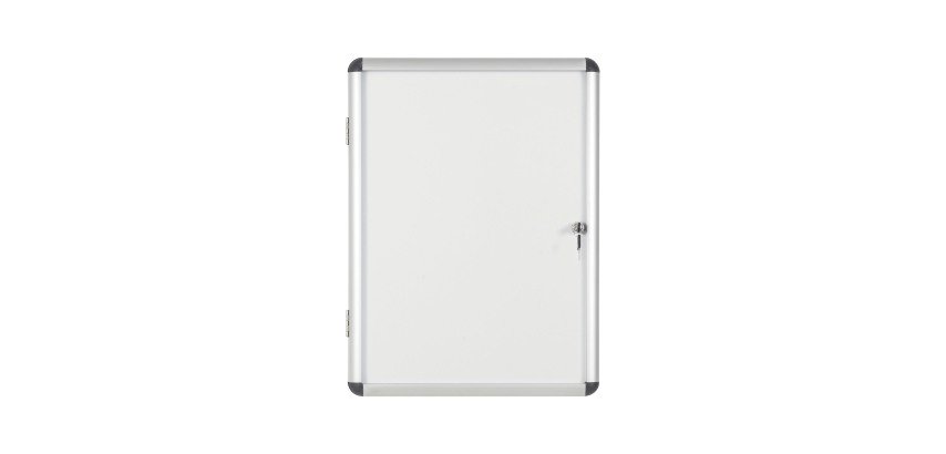 Vitrine intérieure acier laqué porte battante cadre aluminium Bi-Office Enclore - 4 feuilles