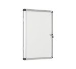 Vitrine intérieure acier laqué porte battante cadre aluminium Bi-Office Enclore - 4 feuilles