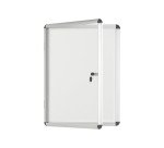 Vitrine intérieure acier laqué porte battante cadre aluminium Bi-Office Enclore - 4 feuilles