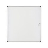 Vitrine intérieure acier laqué porte battante cadre aluminium Bi-Office Enclore -12 feuilles