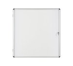 Vitrine intérieure acier laqué porte battante cadre aluminium Bi-Office Enclore -12 feuilles