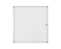 Vitrine intérieure acier laqué porte battante cadre aluminium Bi-Office Enclore -12 feuilles
