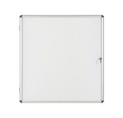 Vitrine intérieure acier laqué porte battante cadre aluminium Bi-Office Enclore -12 feuilles