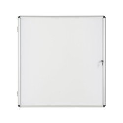 Vitrine intérieure acier laqué porte battante cadre aluminium Bi-Office Enclore -12 feuilles