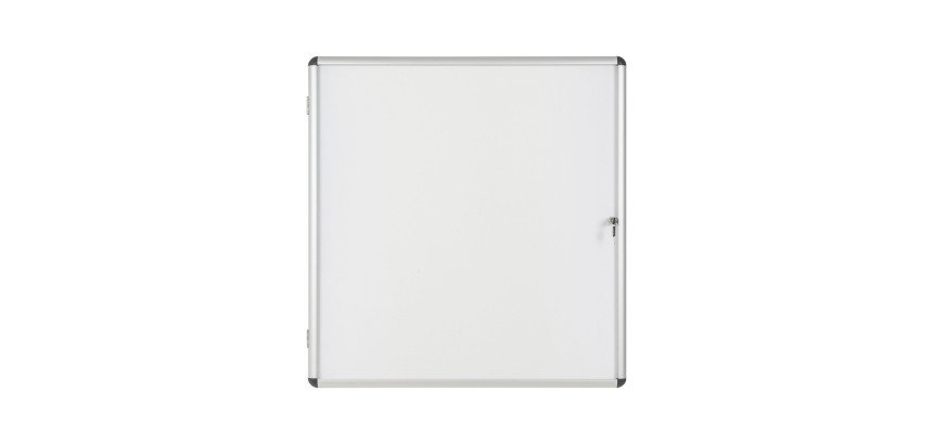 Vitrine intérieure acier laqué porte battante cadre aluminium Bi-Office Enclore -12 feuilles