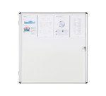 Vitrine intérieure acier laqué porte battante cadre aluminium Bi-Office Enclore -12 feuilles