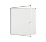 Vitrine intérieure acier laqué porte battante cadre aluminium Bi-Office Enclore -12 feuilles
