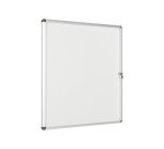Vitrine intérieure acier laqué porte battante cadre aluminium Bi-Office Enclore -12 feuilles