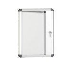 Vitrine intérieure acier laqué porte battante cadre aluminium Bi-Office Enclore - 2 feuilles