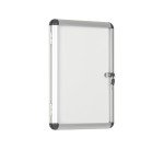 Vitrine intérieure acier laqué porte battante cadre aluminium Bi-Office Enclore - 2 feuilles