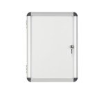 Vitrine intérieure acier laqué porte battante cadre aluminium Bi-Office Enclore - 2 feuilles