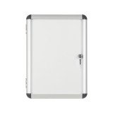 Vitrine intérieure acier laqué porte battante cadre aluminium Bi-Office Enclore - 2 feuilles