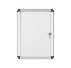 Vitrine intérieure acier laqué porte battante cadre aluminium Bi-Office Enclore - 2 feuilles