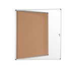 Vitrine intérieure fond liège porte battante cadre aluminium Bi-Office Enclore - 20 feuilles