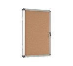 Vitrine intérieure fond liège porte battante cadre aluminium Bi-Office Enclore - 4 feuilles