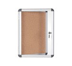 Vitrine intérieure fond liège porte battante cadre aluminium Bi-Office Enclore - 2 feuilles