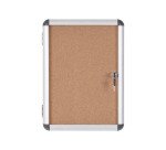 Vitrine intérieure fond liège porte battante cadre aluminium Bi-Office Enclore - 2 feuilles