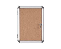 Binnenvitrine kurk achterwand draaibare deur en aluminium frame Bi-Office Enclore - 2 bladen