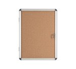 Vitrine intérieure fond liège porte battante cadre aluminium Bi-Office Enclore - 4 feuilles
