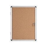 Vitrine intérieure fond liège porte battante cadre aluminium Bi-Office Enclore - 4 feuilles