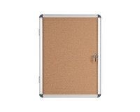 Vitrine intérieure fond liège porte battante cadre aluminium Bi-Office Enclore - 4 feuilles