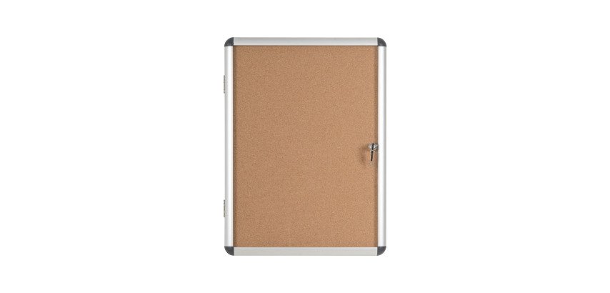 Schaufenster innen, Korkrückwand, Aluminiumrahmen, Bi-Office Enclore - 4 Blätter