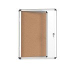 Vitrine intérieure fond liège porte battante cadre aluminium Bi-Office Enclore - 4 feuilles