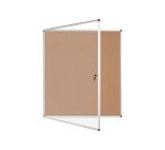 Vitrine intérieure fond liège porte battante cadre aluminium Bi-Office Enclore - 20 feuilles