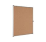 Vitrine intérieure fond liège porte battante cadre aluminium Bi-Office Enclore - 20 feuilles