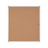 Vitrine intérieure fond liège porte battante cadre aluminium Bi-Office Enclore - 20 feuilles