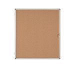 Vitrine intérieure fond liège porte battante cadre aluminium Bi-Office Enclore - 20 feuilles