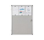 Vitrine intérieure extra plate acier laqué porte battante cadre aluminium Bi-Office Enclore - 9 feuilles