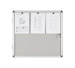 Vitrine intérieure extra plate acier laqué porte battante cadre aluminium Bi-Office Enclore 6 feuilles