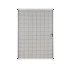Vitrine intérieure extra plate acier laqué porte battante cadre aluminium Bi-Office Enclore - 9 feuilles