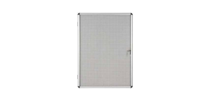 Vitrine intérieure extra plate acier laqué porte battante cadre aluminium Bi-Office Enclore - 9 feuilles