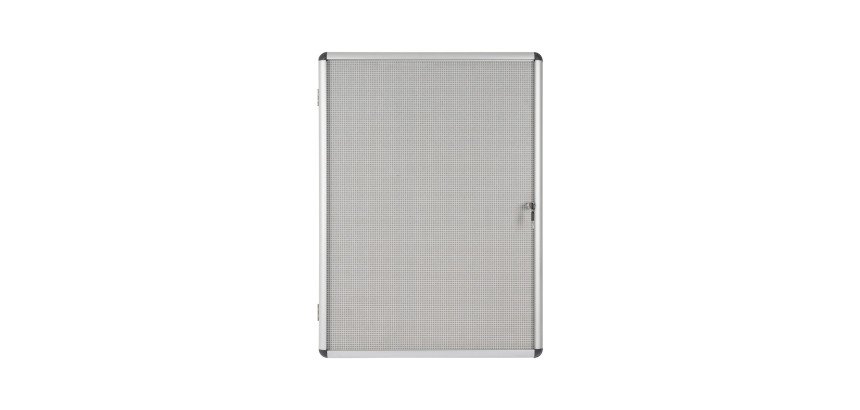 Vitrine intérieure extra plate acier laqué porte battante cadre aluminium Bi-Office Enclore - 9 feuilles