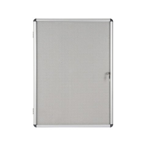 Vitrine intérieure extra plate acier laqué porte battante cadre aluminium Bi-Office Enclore - 9 feuilles