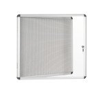 Vitrine intérieure extra plate acier laqué porte battante cadre aluminium Bi-Office Enclore 6 feuilles