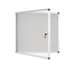 Vitrine intérieure extra plate acier laqué porte battante cadre aluminium Bi-Office Enclore 6 feuilles