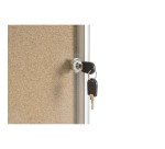 Vitrine intérieure fond liège porte battante cadre aluminium Bi-Office Enclore - 2 feuilles
