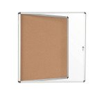 Vitrine intérieure fond liège porte battante cadre aluminium Bi-Office Enclore - 12 feuilles