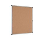 Vitrine intérieure fond liège porte battante cadre aluminium Bi-Office Enclore - 12 feuilles